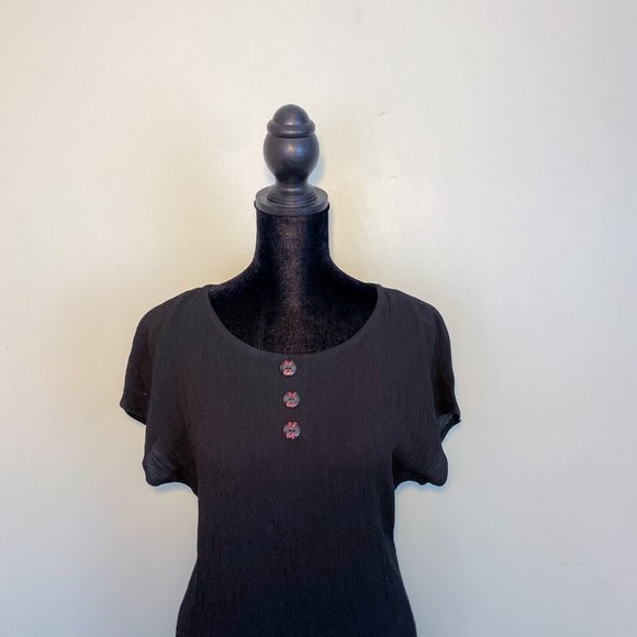 Carol Little Vintage Women's Dress Black & Red Gypsy Minimalist Design Maxi - Picture 5 of 15